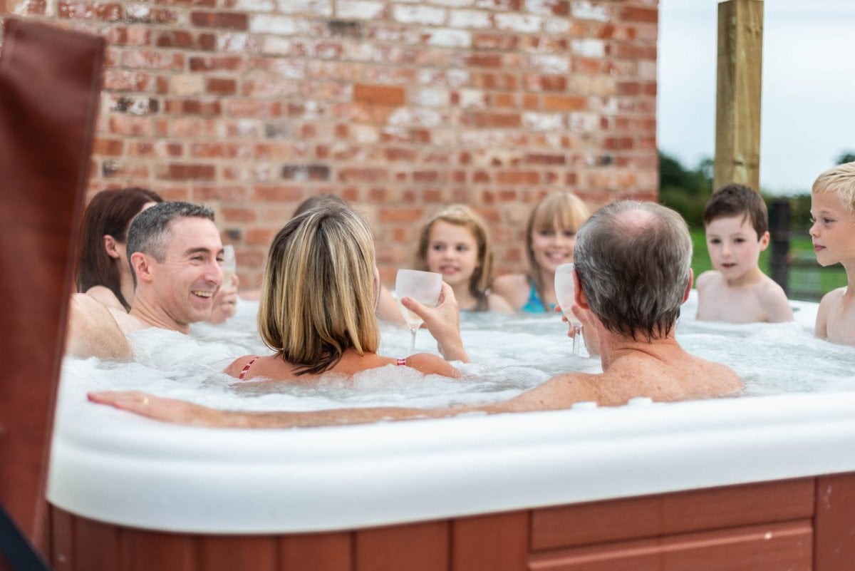 Hot tub in private courtyard